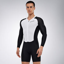 Santic spring and summer hot sale new mens bicycle long sleeve breathable five-point pants one-piece riding suit competition