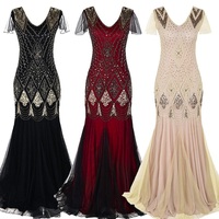 Formal Dress Sequin Evening Dress V -lek Women Party Dress