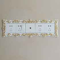 Type 86 four-open five-connected European resin switch socket decorative protective cover simple modern wall stickers customized
