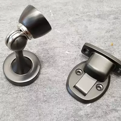 Black invisible door suction dressing room black nickel color stainless steel floor suction door stop bedroom non-perforated door touch strong magnetic