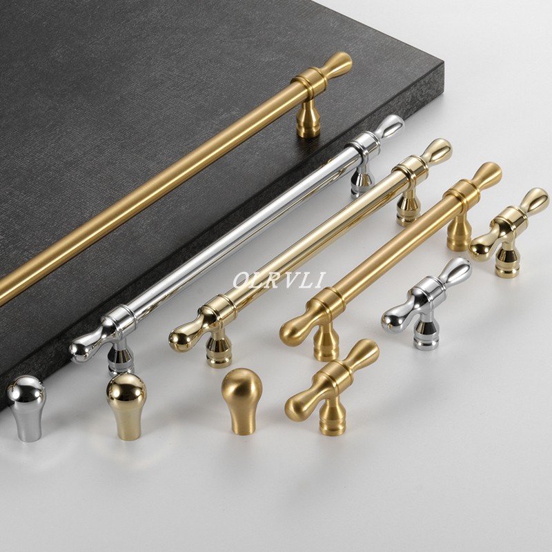 Italian OLRVLI pure copper Jane American refrigerator door handle wardrobe door matt brass colour style small handle
