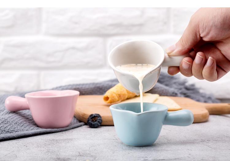 Gốm sữa jug sữa lưu trữ tank sữa muỗng sữa tea coffee cup đồ dùng với xử lý creative gốm màu rắn sữa jug