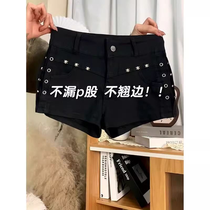 Hot Girl Black Denim Design American-Style Tight-Fitting Hip-Hugging Ultra-Short Jeans Women's Summer Low-Waist Sexy Hot Pants