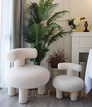 Creative low stool Cartoon small sofa Living room imitation lamb hair stool Kindergarten Cartoon creative shoe change stool