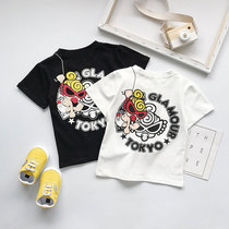 Summer INS children short sleeve t-shirt male and female child Han version child clothing Compassionate Kindergarten baby pure cotton printed undershirt