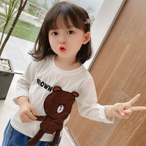 Baby Long Sleeve Tops for children Clothing Autumn Boy Three-dimensional Cubs T-Shirt Woman Foreign Air Pure Cotton Baby Cute Beat