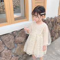 Spring Girl Lace Dress Girl Lace Dress Korean Version Foreign Air Princess Dresses Dress Children Fairy dresses in childrens plexe skirts