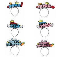 led luminous birthday headband happy birthday custom headband Children DIY cute selling cute flash headband