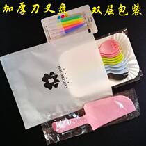 Cake tableware set plastic disposable cake knife and fork set birthday cake knife and fork plate combination set