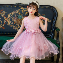 Princess Dress Girls Summer Puff Yarn Dress 2021 Dress Little girl Western style dress Baby Lace a-line dress