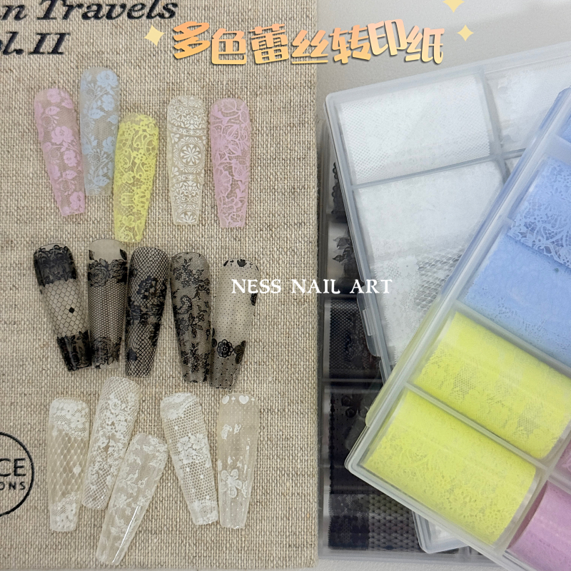 Nessnail Classic Black and White Lace Cut Out Pattern Transfer Colorful Pattern Lace Transfer Paper Nail Art Accessories Nessnail Classic Black and White Lace Cut Out Pattern Transfer Colorful Pattern Lace Transfer Paper Nail Art Accessories
