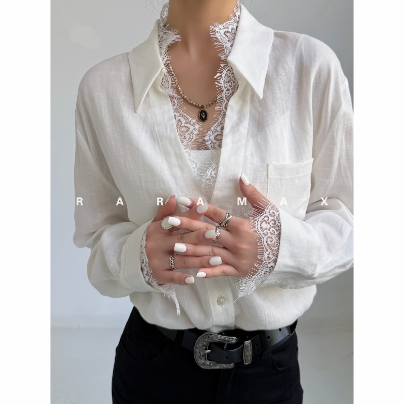 Raramax26 Autumn Layered Look ~ Lyocell + Linen ~ Straight Silhouette Hides Flaws ~ Blouse Lace Shirt Raramax26 Autumn Layered Look ~ Lyocell + Linen ~ Straight Silhouette Hides Flaws ~ Blouse Lace Shirt
