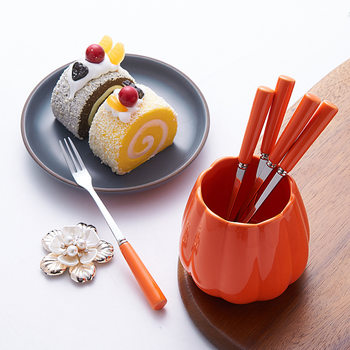 Fruit fork storage jar ceramic tableware