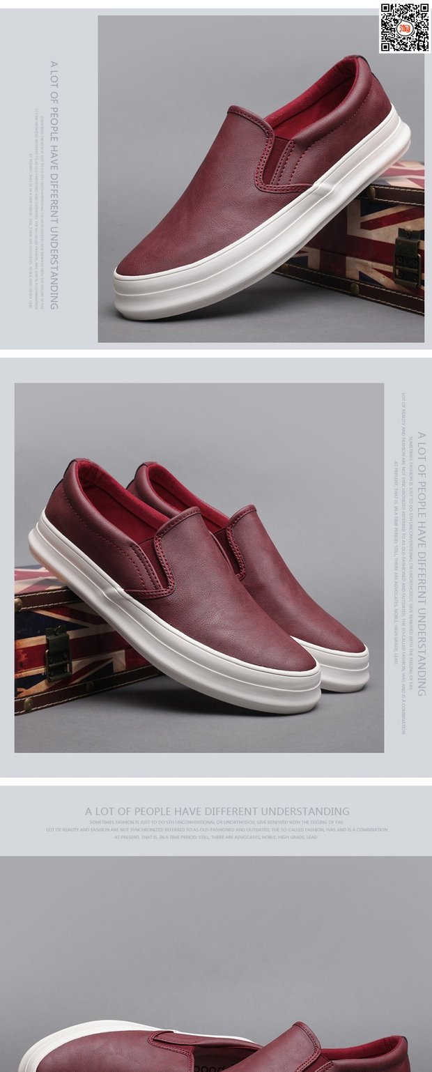 2018 mới một lớp da đế thấp đặt chân giày da nam giản dị giày thể thao gucci