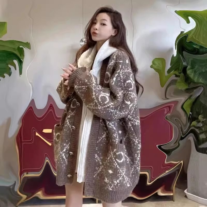 Plus Size 150kg Faux Two-Piece Hooded Sweatshirt with Knitwear Patchwork, Unisex Autumn and Winter Nomadic Style Cardigan Jacket 2