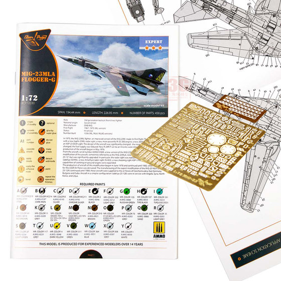 3g Model Clear Prop Assembled Airplane Cp72030 1/72 Mig-23Mla Whipper g