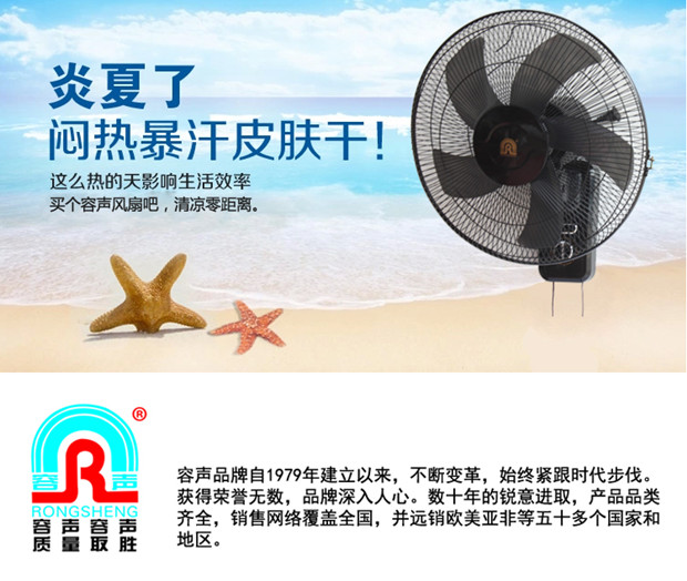 Quạt treo tường Rong Thắng quạt điện điều khiển từ xa 16 inch 18 inch gió lớn treo tường sừng quạt công nghiệp lắc đầu - Quạt điện quạt máy mini