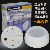 Hole-free surface-mounted speaker ceiling ceiling speaker shopping mall store supermarket constant pressure audio fire broadcast set