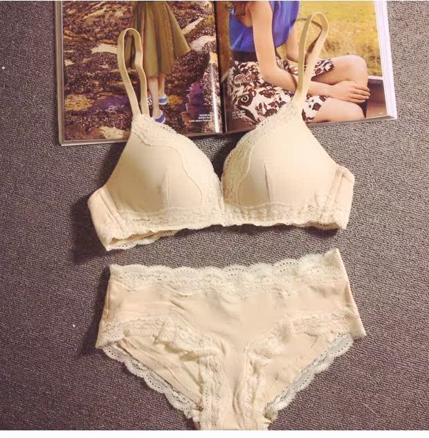 Sản phẩm mới Châu Âu và Mỹ thiên nhiên siêu thoải mái không có vòng thép cotton đồ lót mỏng dễ thương ren tập hợp áo ngực bikini sexy