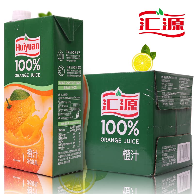 Huiyuan 100% Juice Drinks 1L* 12 Orange Juice Apple Juice Peach Juice Drinks Family Banquet Wedding Wedding Wedding Party Dinner
