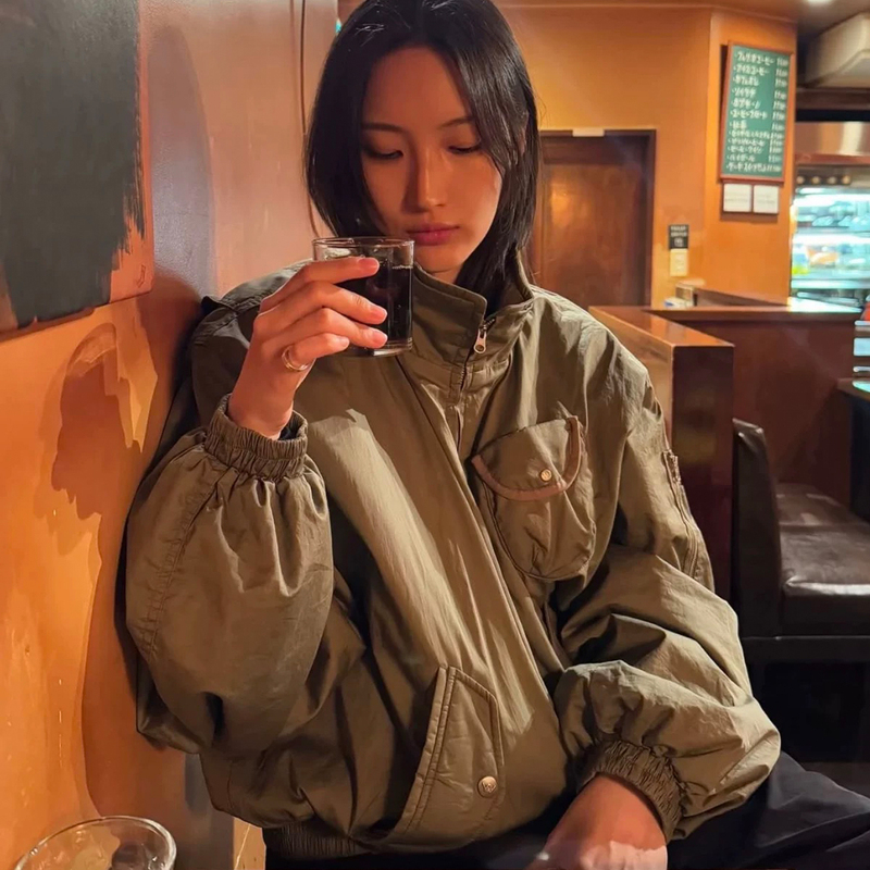 Open Yy Drapey Workwear Bomber Jacket for Men and Women, American Casual Lazy Style Bomber Baseball Cotton Jacket