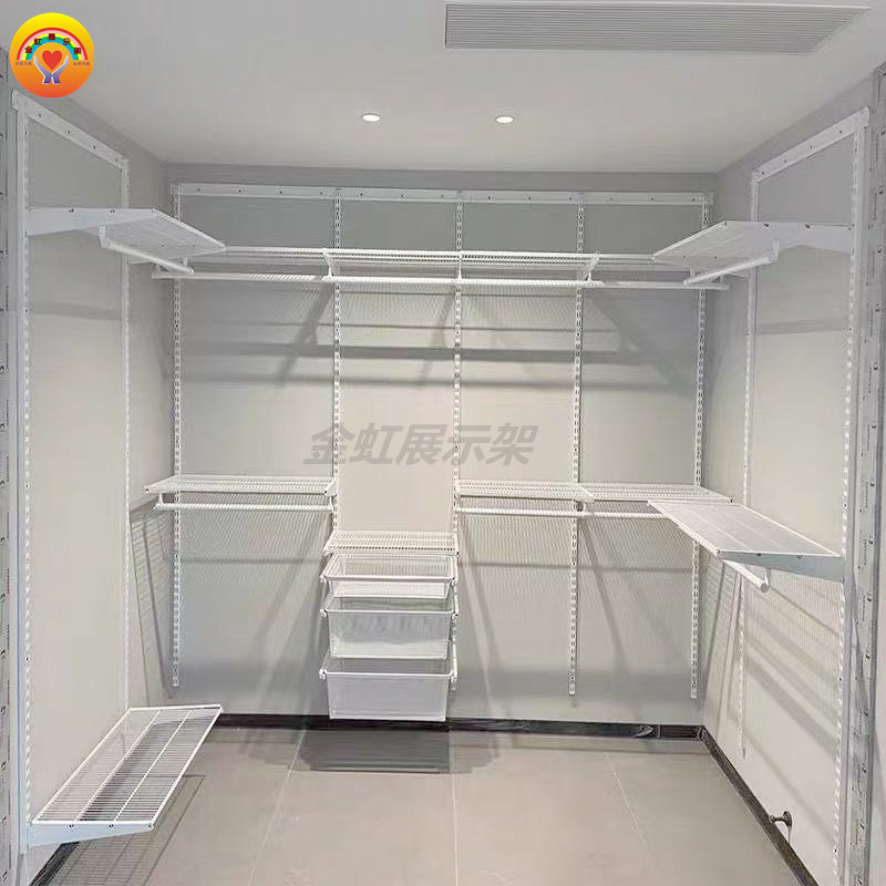 Home Walk-In Metal Coat Rack, Bedroom Clothes Rack, Wardrobe Metal Closet, Storage Room Organizer, Open-Style Clothes Rack