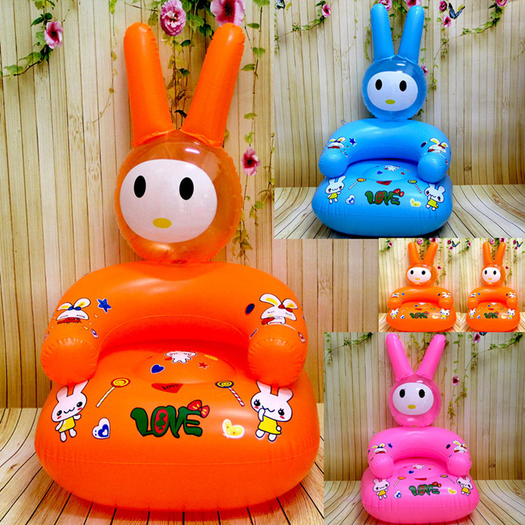 Children inflatable stool baby blow sofa 1 year old to 5 year olds Seat Cartoon Rabbit animal vocal toy