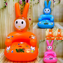  Childrens inflatable stool Baby blowing sofa 1 year old to 5 years old child seat cartoon rabbit animal sound toy