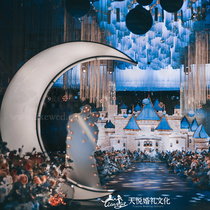 Wedding props glowing moon wedding background layout hotel wedding hall window decoration mall beauty ornaments