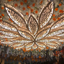 Wedding glowing petals light box ceiling wedding props wedding hall stage layout variable petals aerial decoration