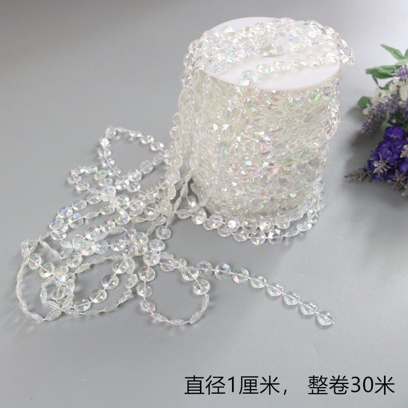 Wedding Supplies Beads Curtain String Beads Door Curtain Arches Road Guide Shop Window Decoration Plated Seven Color Flying Saucer Flat Beads