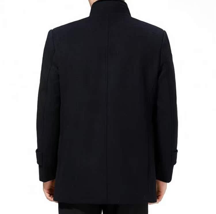 Quần áo mùa thu và mùa đông trung niên áo len tinh khiết trong phần dài của cha tải áo khoác dày và áo khoác cashmere cashmere áo dạ nam hàn quốc
