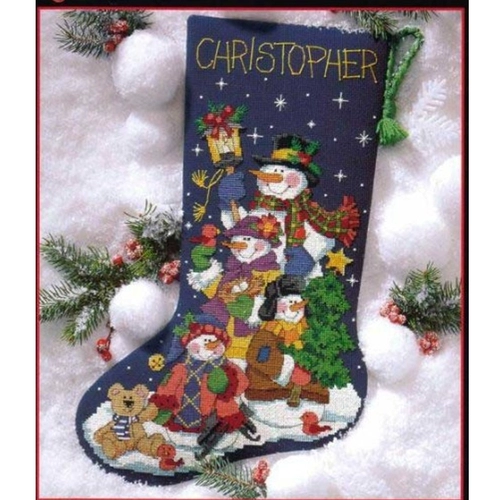 Эксклюзивный набор DMC для вышивки крестом для гостиной, спальни, новый домик снеговика, рождественские чулки (носки в комплект не входят)