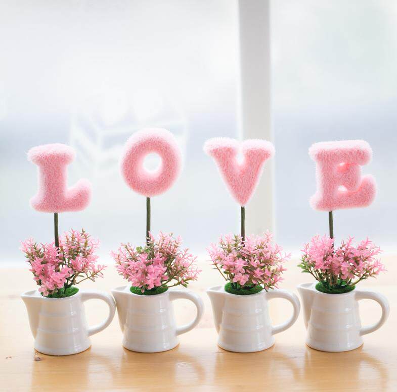 European ornaments decoration gadgets flower pots window window sill coffee table photo Universal Children's Room LOVE ornaments