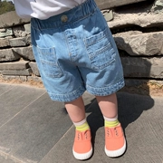 Quần áo trẻ em Ivan mùa hè quần bé trai nam túi trước quần denim trẻ em quần jeans giản dị thủy triều - Quần jean