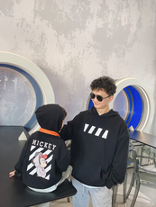 Семейные футболки ivan家童装2021新款时尚米奇一家三口亲子装卫衣连帽母子母女装潮