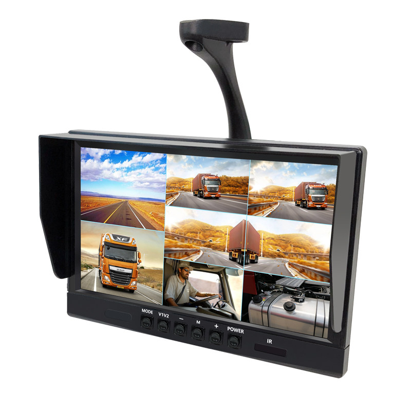 Truck 7 9 10 inch VGA Aviation Head Display Four-way monitor recorder Special hoisting IPS screen