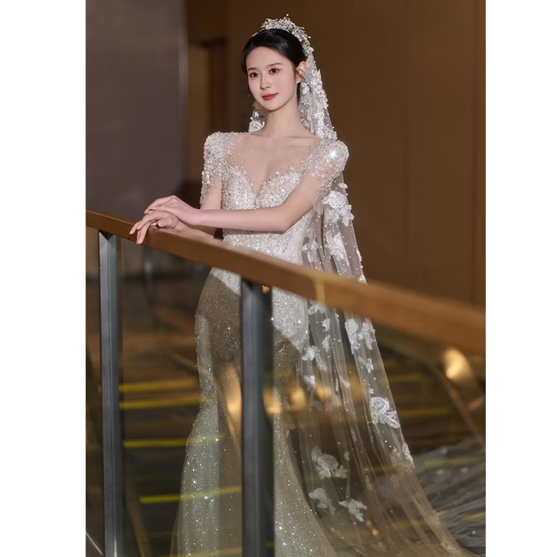 White summer wedding dress, 