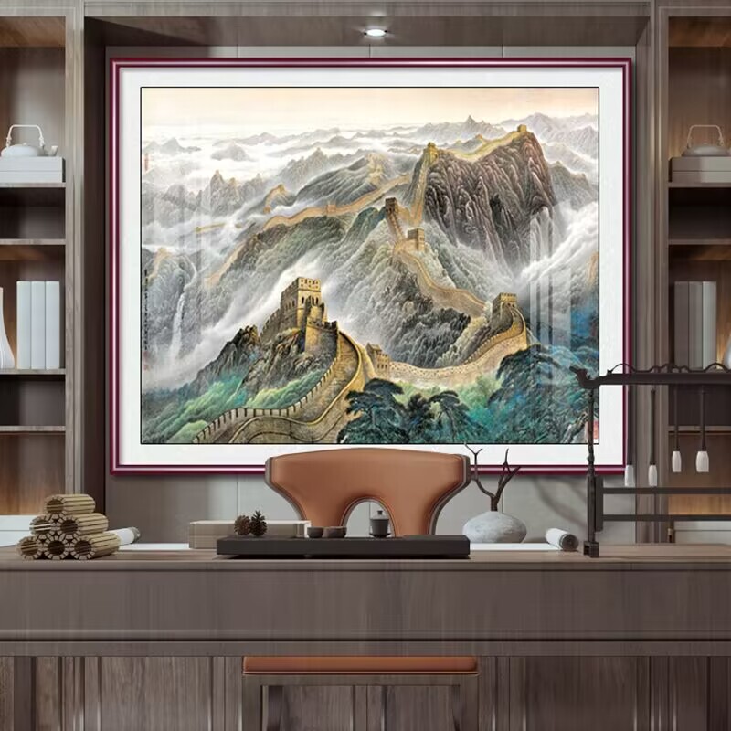The Great Wall of China Landscape Painting for Boss's Office Background Wall, Chinese Landscape Painting for Living Room, Scenery Decorative Painting The Great Wall of China Landscape Painting for Boss's Office Background Wall, Chinese Landscape Painting for Living Room, Scenery Decorative Painting