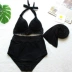 Bộ đồ bơi liền thân ba mảnh bikini cao eo đen che bụng gợi cảm áo tắm ba mảnh nữ - Bikinis bộ đồ bơi nữ kín đáo Bikinis