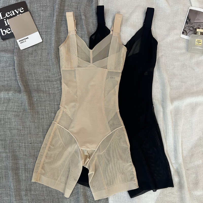 New Ultra-Thin One-Piece Shapewear for Women, Tummy Control, Waist Cinching, Butt Lifting, Seamless, Crotchless, Boxer-Style, Breast Support, Body Shaping Garment