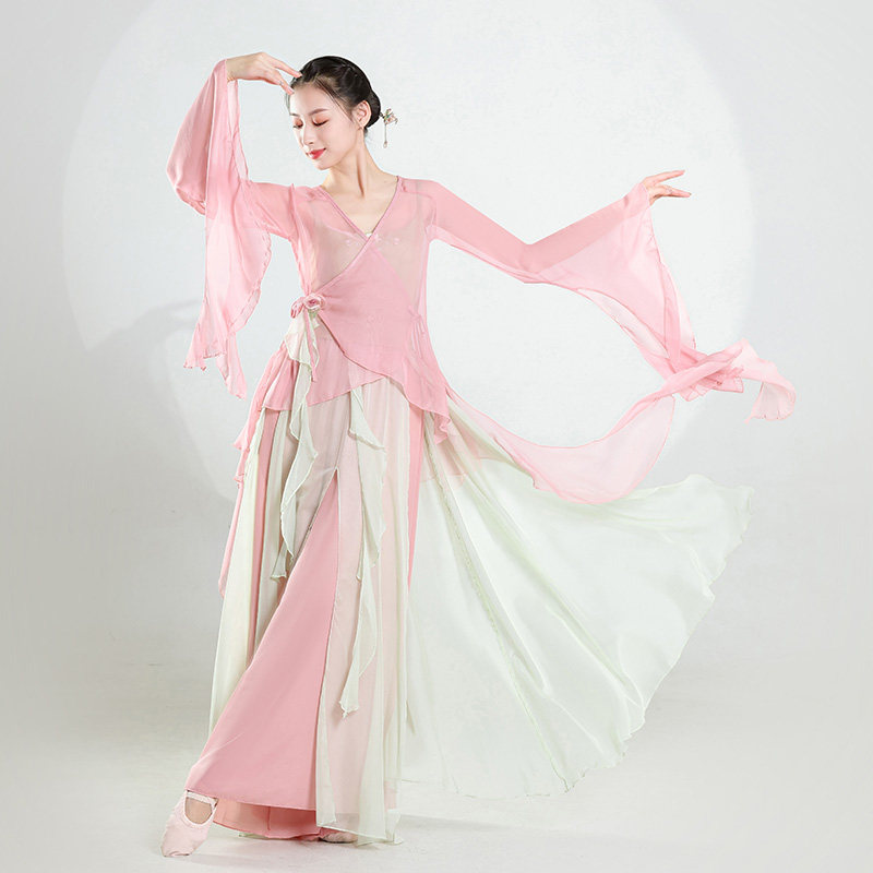 古典舞服装女身韵飘逸仙气舞蹈服:中国舞纱衣裙裤雪纺练功服,演绎东方美学!-古典舞服-淘宝好物网