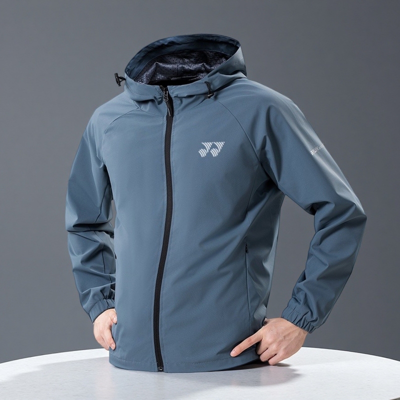 Spring and Autumn Badminton Jacket for Men, Woven Hooded Sportswear, Thin Windbreaker, Quick-Drying Running Jacket for Men