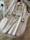 Long Classic White Trench Coat for Women, 2025 Autumn Collection, High-End British Style, Oversized Fashion, Waist-Cinching, Elegant Jacket