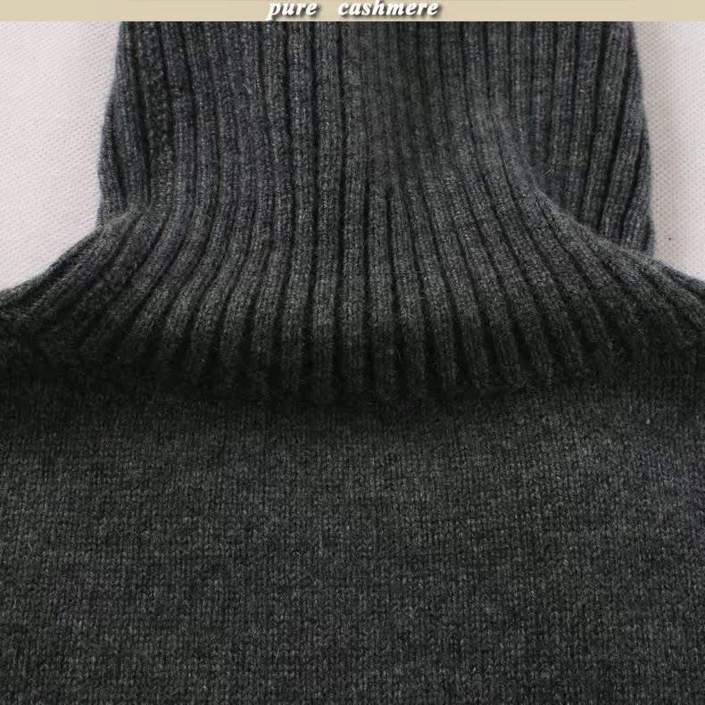 Áo len cashmere cổ cao nguyên chất 100% dày đôi mẫu áo len trắng tinh khiết áo len mùa đông thanh niên nam áo gile nam