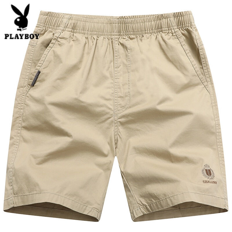 Playboy Casual Shorts for Men, Summer Thin Style, Middle-Aged Dad's Five-Point Pants, Loose, Breathable, Sports, Pure Cotton