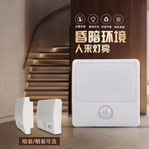 Ole LED induction foot lamp stair induction lamp 86 type human body induction lamp net red stair step lamp embedded