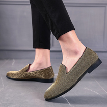 Soybean shoes men 2022 Korean casual leather shoes in summer breathable one foot and English hairstyle trend cheefu shoes