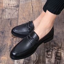 Briton leather shoes men and Korean version of casual pointed hair stylist business dress and luxury in spring 2023 new mens shoes