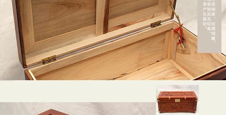 Gỗ hộp long não Hộp gỗ cưới chạm khắc lưu trữ thư pháp và tranh phong cách Trung Quốc retro kết hôn với nữ món quà cưới đồ gỗ rắn - Cái hộp hộp gỗ đựng tiền
